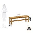 Ver imagem 4 de Conjunto Sala de Jantar Mesa 180cm e 2 Bancos Madeira Maciça Ventimiglia Marrom/Nogueira