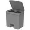 Lixeira de pedal trium 20L duplo compartimento chumbo Ou - 3
