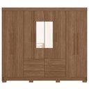 Ver imagem 6 de Guarda Roupa Casal 212cm 8 Portas com Espelho Valenza Jatobá S01 - Mpozenato