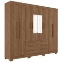 Ver imagem 2 de Guarda Roupa Casal 212cm 8 Portas com Espelho Valenza Jatobá S01 - Mpozenato