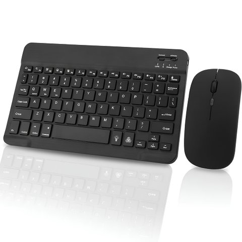 Kit Teclado e Mouse sem Fio A6732 Preto Conexão Recarregável Ultra Fino:preto