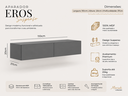 Ver imagem 3 de Aparador Buffet Suspenso para Hall de Entrada Eros Cinza 110cm com 2 Gavetas Design Moderno