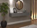 Ver imagem 1 de Aparador Buffet Suspenso para Hall de Entrada Eros Cinza 110cm com 2 Gavetas Design Moderno
