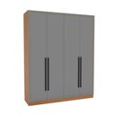 Ver imagem 2 de Guarda-roupa Casal Valência 4 Portas 4 Gavetas Freijó/cinza - Politorno
