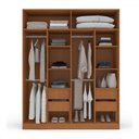 Ver imagem 3 de Guarda-roupa Casal Valência 4 Portas 4 Gavetas Freijó/cinza - Politorno