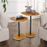 Conjunto Mesa Lateral em Mdf com Pé de Aço - Conjunto com 2 Mesas Cedro/off White - 2