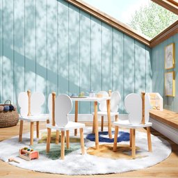 Conjunto Mesinha Infantil e Duas Cadeirinhas Hora de Brincar - Natural/branco - 1