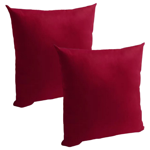 Kit 2 Capa de Almofada Suede 45 X 45 com Zíper Veludo Liso:vermelho
