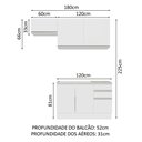 Ver imagem 4 de Armário de Cozinha Compacta 180cm Branco Glamy Madesa 09