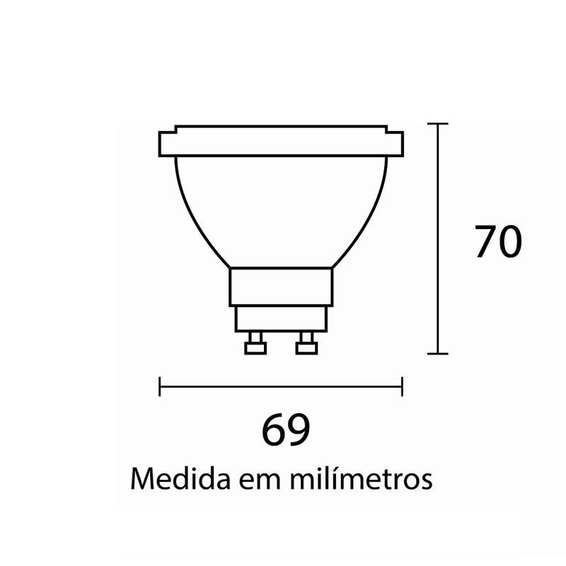 Lâmpada Led Blumenau AR70 4,8W GU10 Bivolt 2700K Luz Amarela - 2