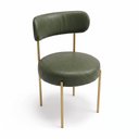 Ver imagem 3 de Cadeira Sala Jantar Margara Kit 6 Base Aço Dourado PU D03 - D'Rossi