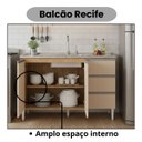 Ver imagem 4 de Balcão para Pia de 1,20 Mt Recife 2 Portas 3 Gavetas Amendoa Off White