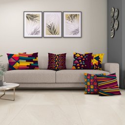 Kit 7 Almofadas Cheias 40cm X 40cm Decorativas Estampadas Digital Sala Sofá Quarto Pastilhas - 2