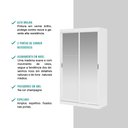 Ver imagem 4 de Guarda-Roupa Solteiro 2 Portas de Correr de Espelhos 2 Gavetas Branco Carraro