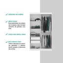 Ver imagem 5 de Guarda-Roupa Solteiro 2 Portas de Correr de Espelhos 2 Gavetas Branco Carraro