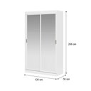 Ver imagem 3 de Guarda-Roupa Solteiro 2 Portas de Correr de Espelhos 2 Gavetas Branco Carraro