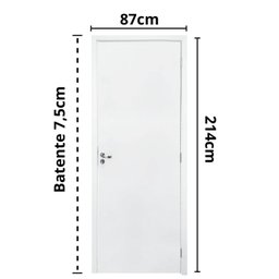 Kit Porta Pronta 214x87cm Fechadura Interna Sólido Acabado Germano - 3