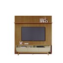 Ver imagem 2 de Painel Piso Teto New Guaporé com Rack Bancada Selene New Luna Ambiente Cumaru Opala - Madetec