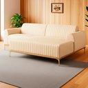 Ver imagem 4 de Sofá com Chaise Lado Esquerdo 230cm Cocie Courino Bege - Sallar Home