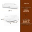 Ver imagem 3 de Sofá com Chaise Lado Esquerdo 230cm Cocie Courino Bege - Sallar Home