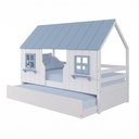 Ver imagem 2 de Bicama Infantil Casinha Encantada Madeira Maciça Branco/ Azul Housin