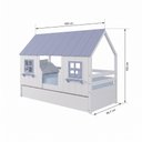 Ver imagem 4 de Bicama Infantil Casinha Encantada Madeira Maciça Branco/ Azul Housin