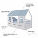 Ver imagem 3 de Bicama Infantil Casinha Encantada Madeira Maciça Branco/ Azul Housin