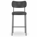 Ver imagem 3 de Kit 3 Banquetas Alta Sala de Jantar Lisa Pés Preto PU Preto m² - Monari Design