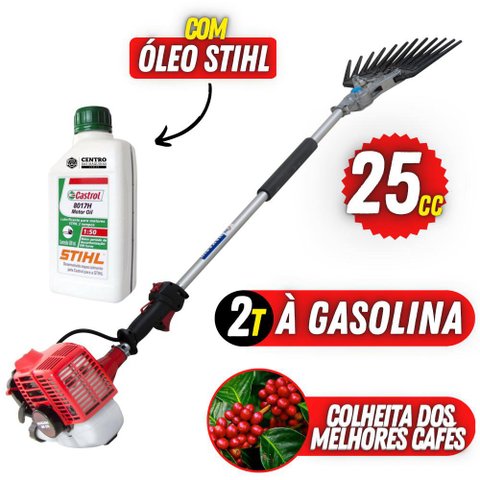 Derriçadeira de Café Nakashi Com Braço de 1100mm e Garra Simples + 01 Óleo Castrol Stihl