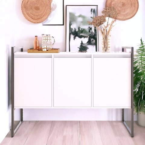 Buffet 3 Portas Sala de Estar Lisboa - Branco Preto