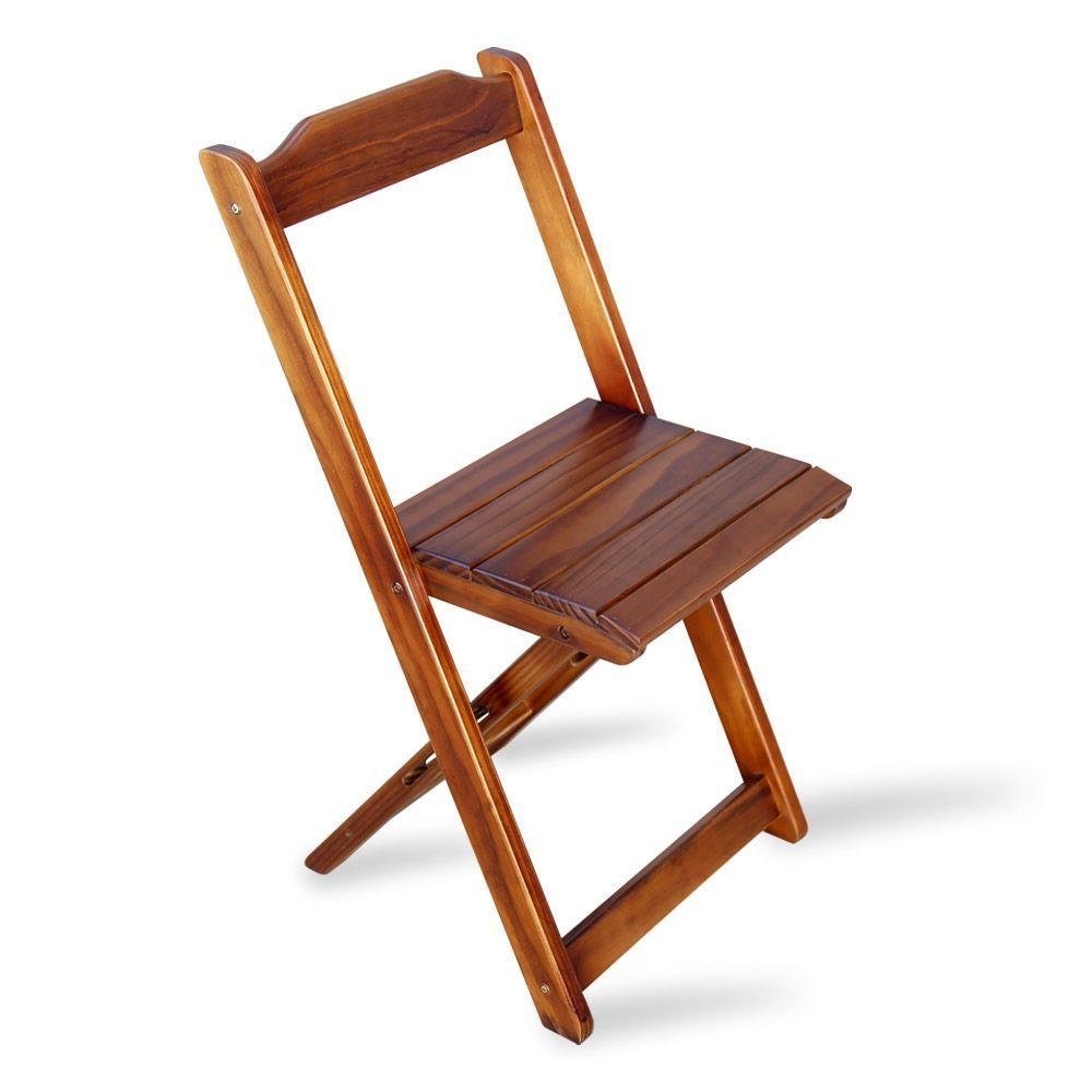 Kit 20 Cadeiras Dobrável Madeira Padrão Imbuia Cor: Marrom - 5