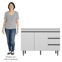 Ver imagem 5 de Balcão Gabinete Para Pia 120cm com Tampo 2 Portas Andréia Branco - AJL Móveis