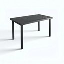 Ver imagem 1 de Mesa de Alumínio Ripado Retangular 1,30x0,80 - Área Externa:Cinza