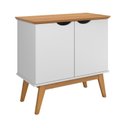 Ver imagem 2 de Buffet / Bancada Pr 2 Portas Retrô Cor Branco / Cinamomo Pt