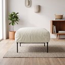 Ver imagem 1 de Puff Chaise Industrial Basileia 74cm Yescasa Veludo Tx Bege Off White