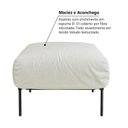 Ver imagem 7 de Puff Chaise Industrial Basileia 74cm Yescasa Veludo Tx Bege Off White