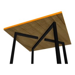 Mesa de Jantar 80x80 4 Lugares Valence Industrial Pés em Aço - Cobre/off White - 4