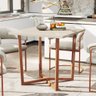 Mesa de Jantar 80x80 4 Lugares Valence Industrial Pés em Aço - Cobre/off White - 1