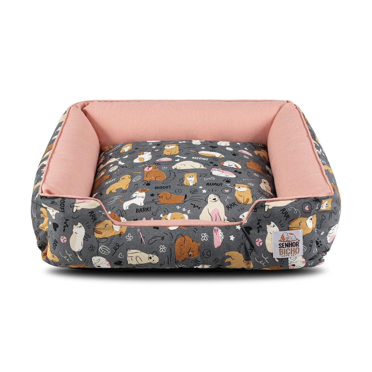 Cama de Cachorro Impermeável com Zíper Pandora 63x63 Aumigos Rose