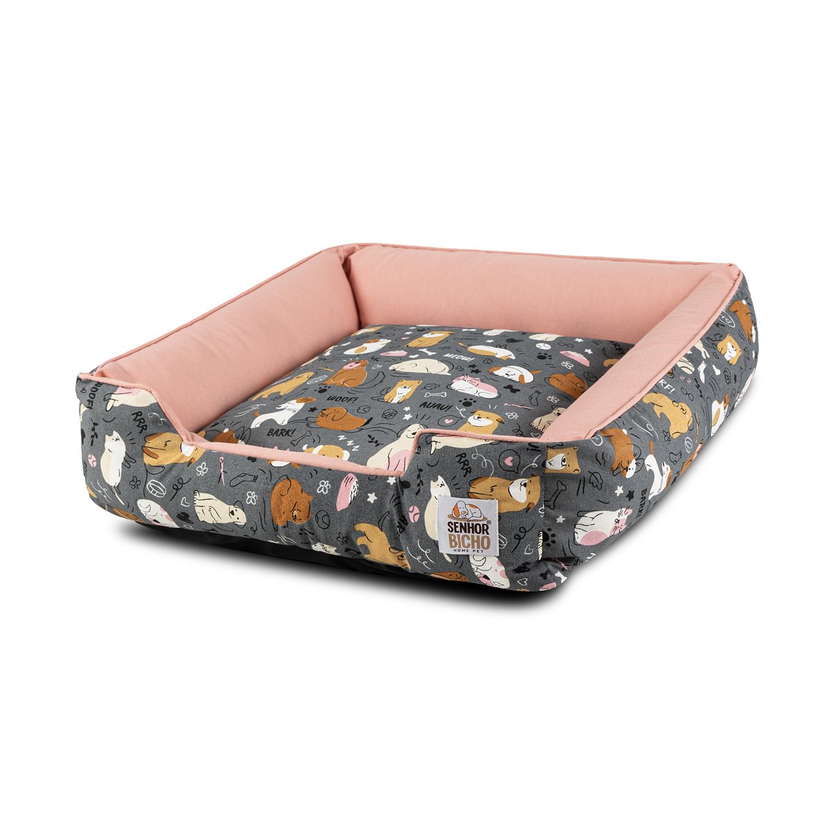 Cama de Cachorro Impermeável com Zíper Pandora 63x63 Aumigos Rose - 5