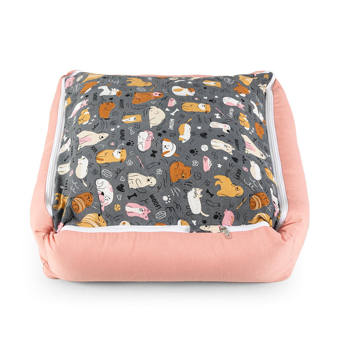 Cama de Cachorro Impermeável com Zíper Pandora 63x63 Aumigos Rose - 7