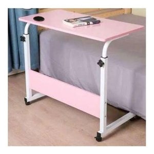 Mesa Mesinha Lateral Cama Multiuso Notebook Café Porta Copo:rosa