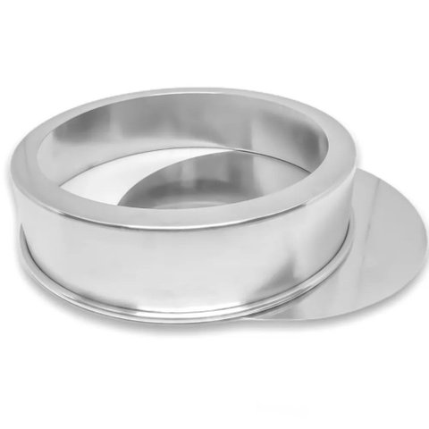 Forma de Bolo Redonda Fundo Falso de Aluminio Reta 15x10cm 1701 Doupan