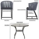 Ver imagem 2 de Mesa com 4 Cadeiras e Noronha Estofado 11 Trama Original Prata