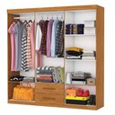 Ver imagem 3 de Guarda-roupa Solteiro Aurora 6 Portas 2 Gavetas Cinamomo - Carioca Móveis