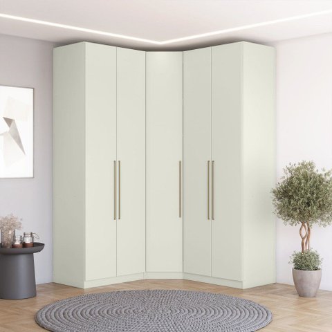 Guarda Roupa Modulado de Canto Oblíquo 5 Porta com Cabeideiros Bellagio Casa 812