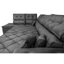Ver imagem 4 de Sofá de Canto Retrátil e Reclinável Direito 3,40x2,36m Molas Cama inBox Espanha Velusoft Cinza