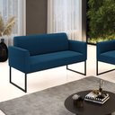 Ver imagem 1 de Sofá 2 Lugares Namoradeira Industrial Preto Marisa Bouclê Azul D03 - D’Rossi