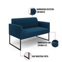 Ver imagem 3 de Sofá 2 Lugares Namoradeira Industrial Preto Marisa Bouclê Azul D03 - D’Rossi