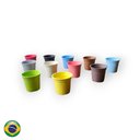 Ver imagem 1 de Kit 11 Vasinhos Suculenta Colorido Mini Vaso Plástico Flor Decoração.